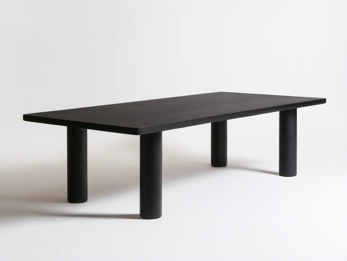 Czarny stół do jadalni z litego drewna sosnowego 180 x 90 x 75 cm