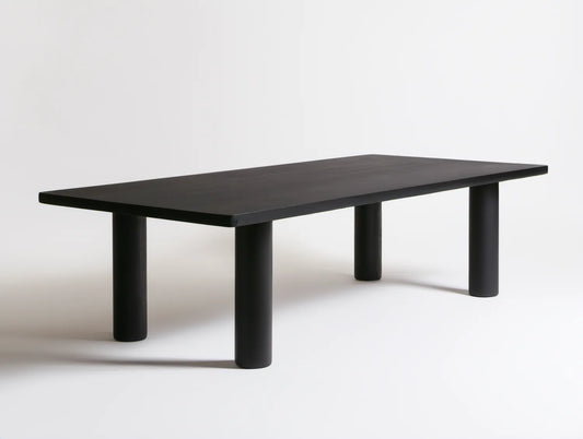 Czarny stół do jadalni z litego drewna sosnowego 180 x 90 x 75 cm
